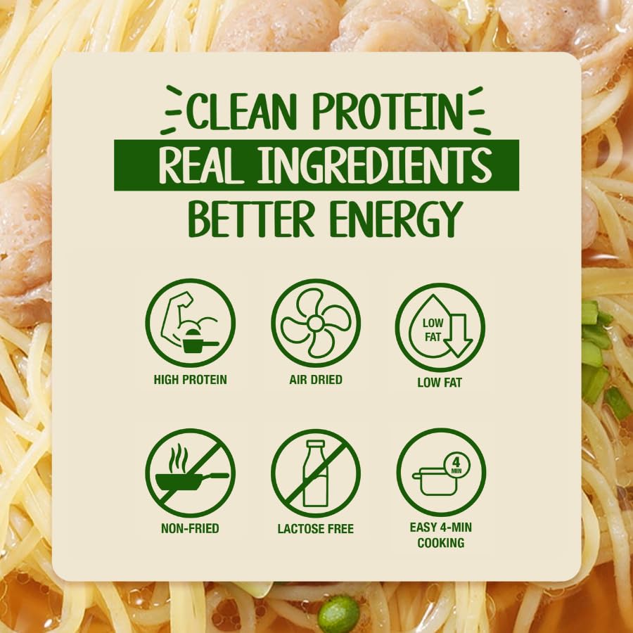 Rec Rec Protein Instant Ramen (3.56 oz Pack of 8) | Air-Dried Healthy Ramen Noodles with Cricket Protein 12.5g | Better Texture and Taste | Non-Fried, No Artificial Flavors Noodles | Variety 8-Pack: Truffle Cream, Green Peppercorn, Miso & Spicy Tantanmen