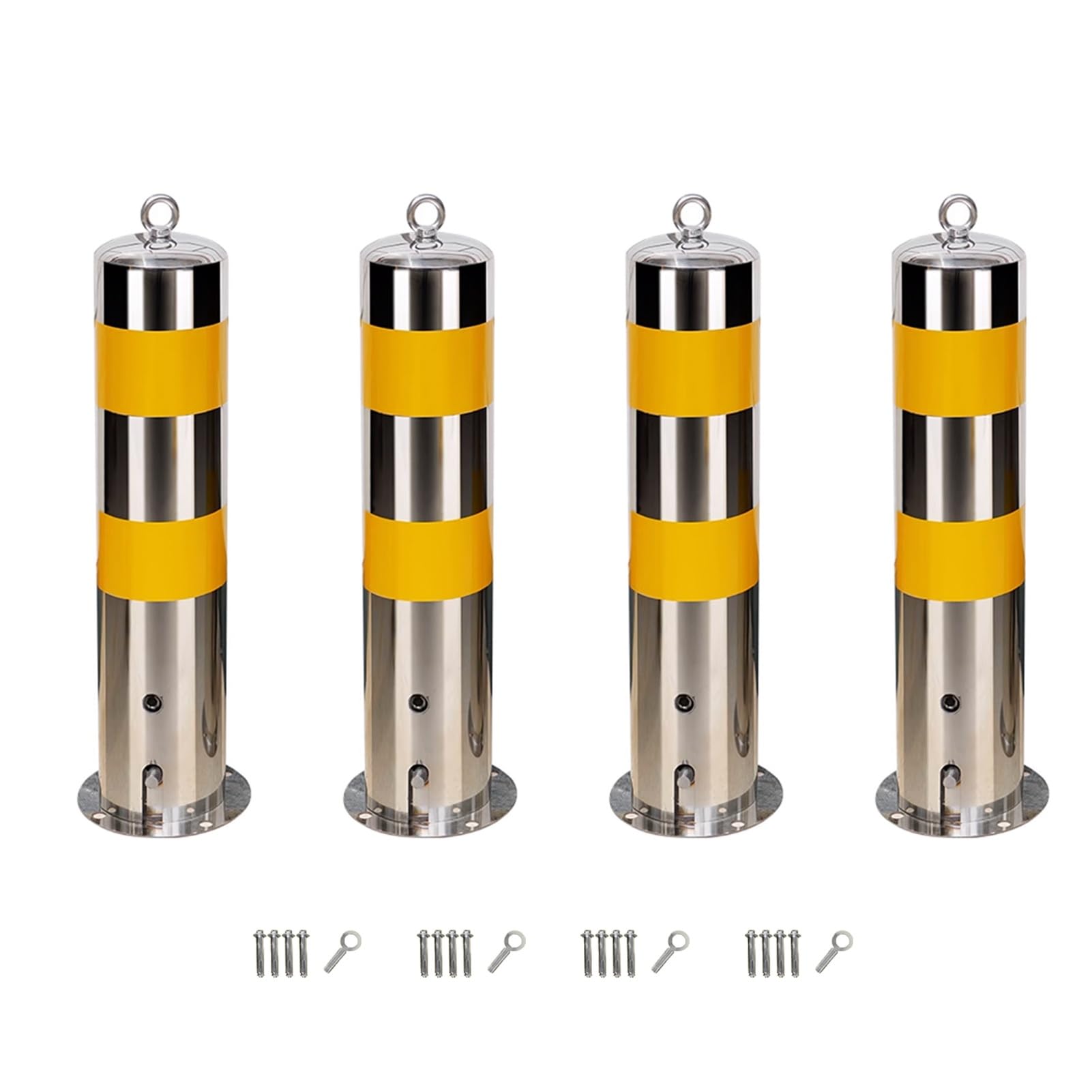 Poteaux de protection de parking en acier durable avec finition haute visibilité