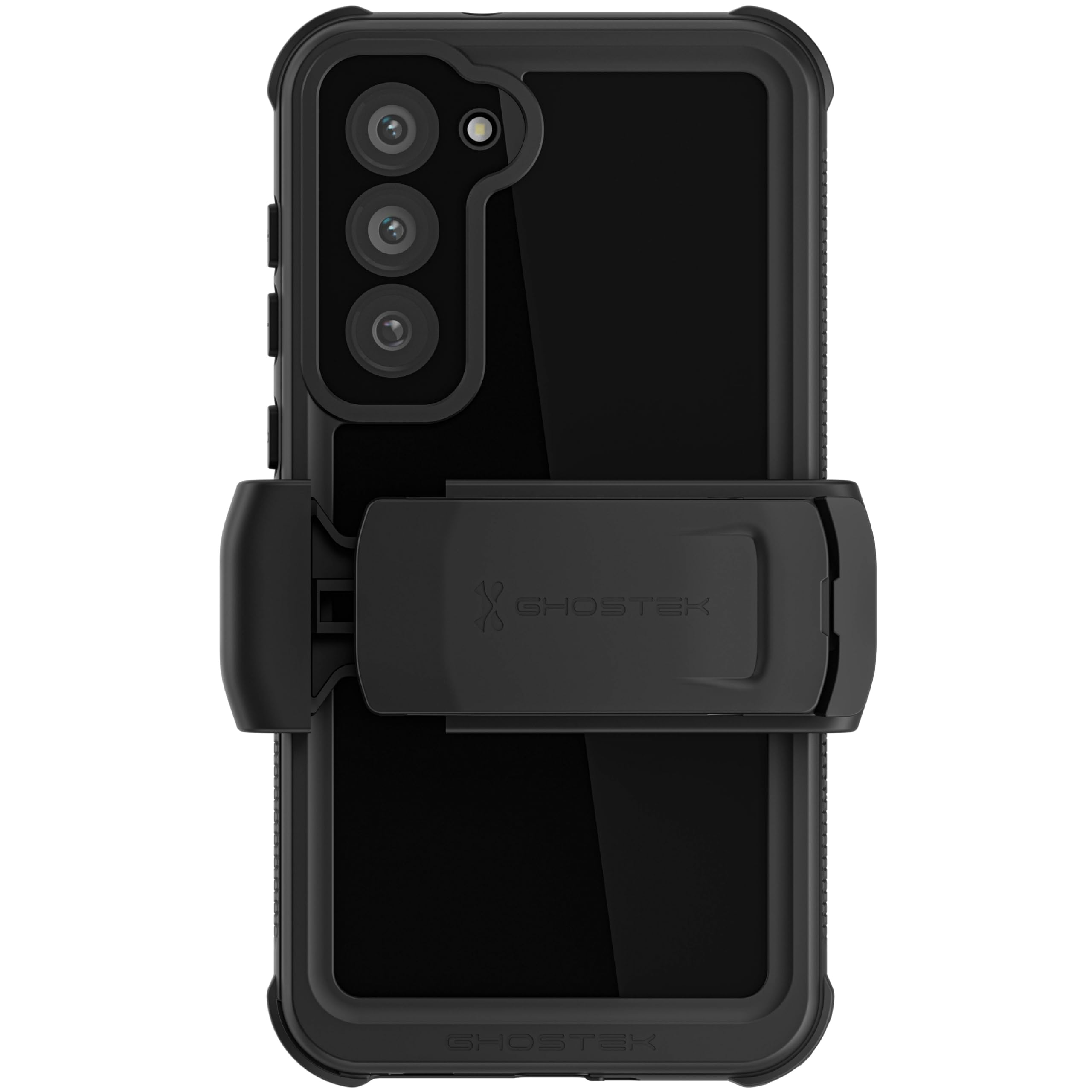 Ghostek NAUTICAL Galaxy S23 Plus Case Waterproof with Screen Camera Protector, Belt Clip Holster Heavy Duty Protective Full Body Tough Phone Covers Designed for 2023 Samsung Galaxy S23+ (6.6") (Black)