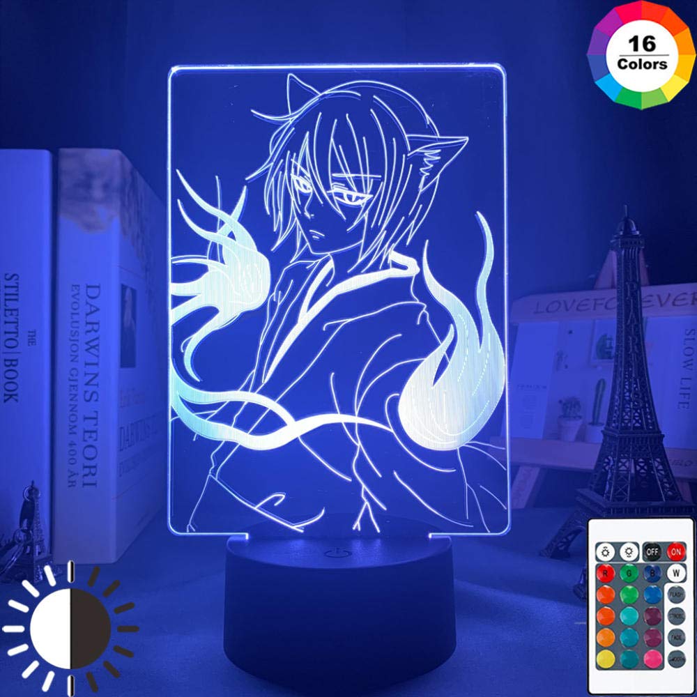 xuemml Lámpara de anime 3D con luz LED de anime Kamisama & Kiss Tomoe para dormitorio, luz nocturna, regalo de cumpleaños, lámpara 3D Manga, Multilor, talla única