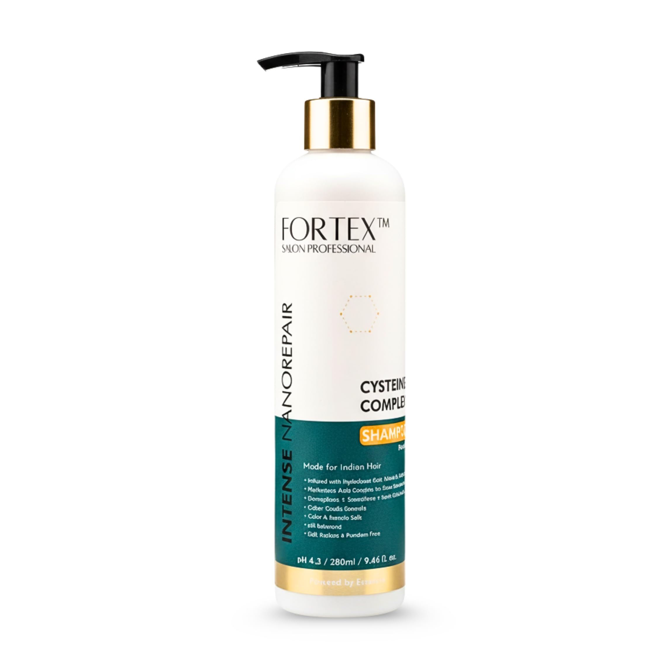 Fortex Cysteine + Hyaluronic Intense Nano-Repair Shampoo | Sulfate-Free, pH 4.3, Keratin & Nanoplastia-Safe Professional Formula for Frizz-Free, Hydrated & Smooth Hair | Repair + Moisture for Chemically Treated, Colored & Dry Hair 280ml-image-41