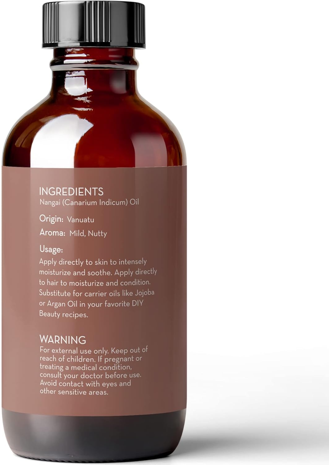 Nangai Oil, 4 fl oz - Wild Harvested and Cold Pressed in Vanuatu - Undiluted and 100% Pure - by Pure Body Naturals