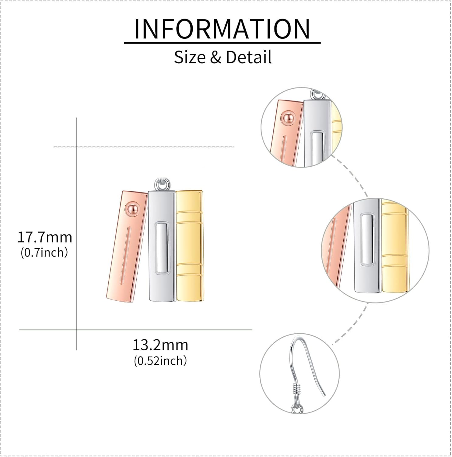 Book/Guitar S925 Sterling Silver Dangle Earrings for Women Artist Music Jewelry Gifts - Image 4