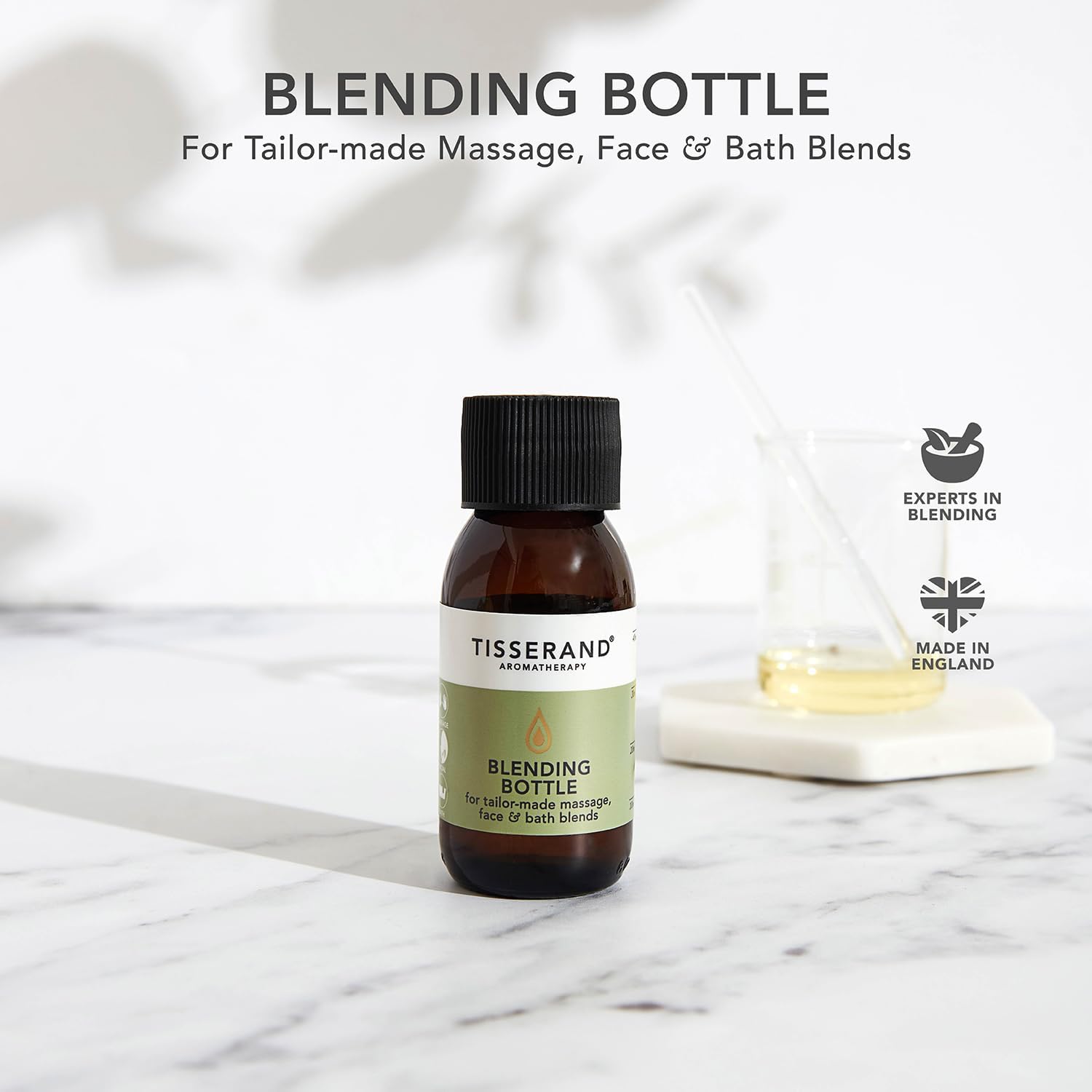 Tisserand Calibrated Glass Mixing Bottle, 1.7 oz Bottle