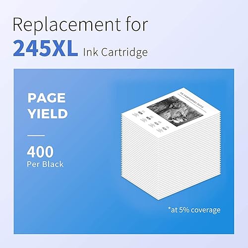 Miniatura 3 de 245XL - Cartuchos de tinta de repuesto para Canon 245XL, cartuchos de tinta negra, 245 XL, 245XL, PG-245XL, de alto rendimiento, compatible con