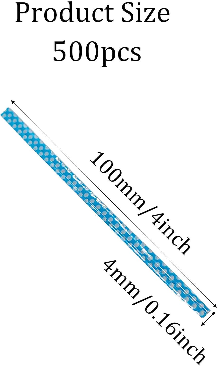 500Pcs 4 Inch Polka-Dotted Plastic Twist Ties(Multicolor) image 2