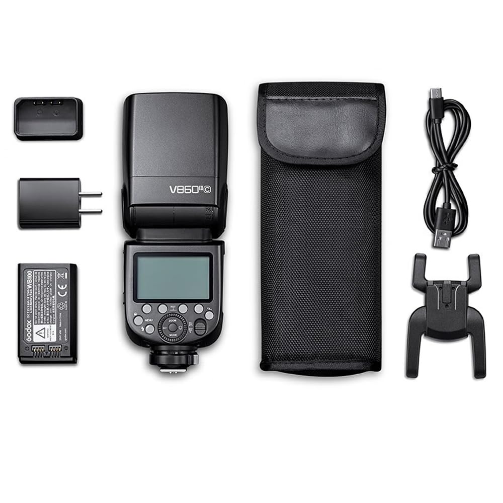 Godox V860III-C Flash for Canon Camera Flash Speedlite 7.2V/2600mAh Li-ion Battery, 2.4G Wireless HSS 1/8000 1.5s Recycle Time 10 Levels LED Modeling Light for Canon (Upgraded V860II-C)-picture-0