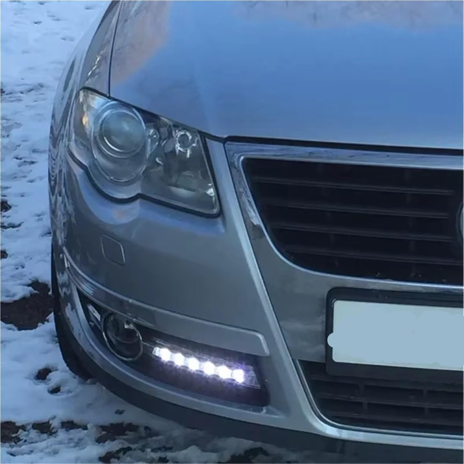Generico Auto LED 12V Luci Diurne Indicatori Di Direzione Gialli Fari Marcia Diurna Lampada Guida Automatica Fendinebbia Per Passat B6 2007 2008 2009 Fari