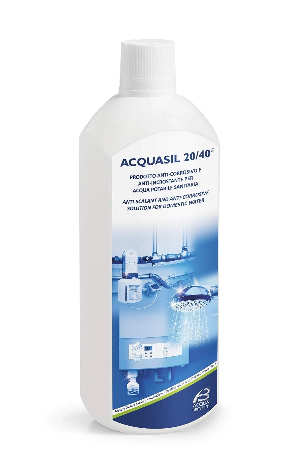 Acquasil 20/40 Polifosfato Liquido – Anticalcare e Anticorrosione per Impianti Idrici e Caldaie – Compatibile MiniDOS/BravoDOS (2 Kg)