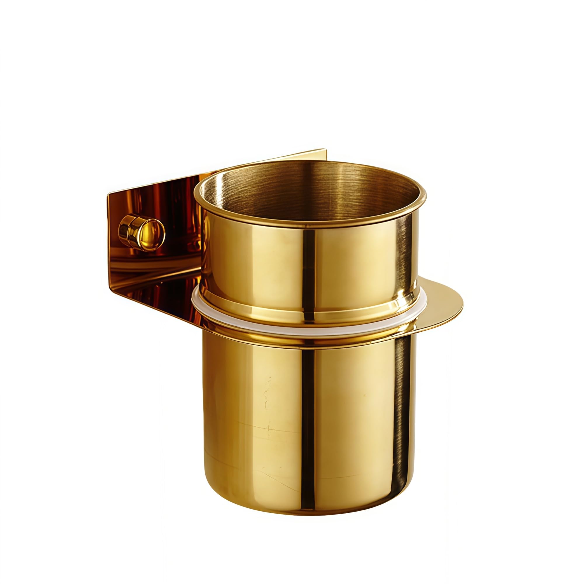 BVL Scopino Bagno WC da Parete Oro, Acciaio Inossidabile 304 Scopino WC, Spazzolone Bagno WC Indipendente Rotonde