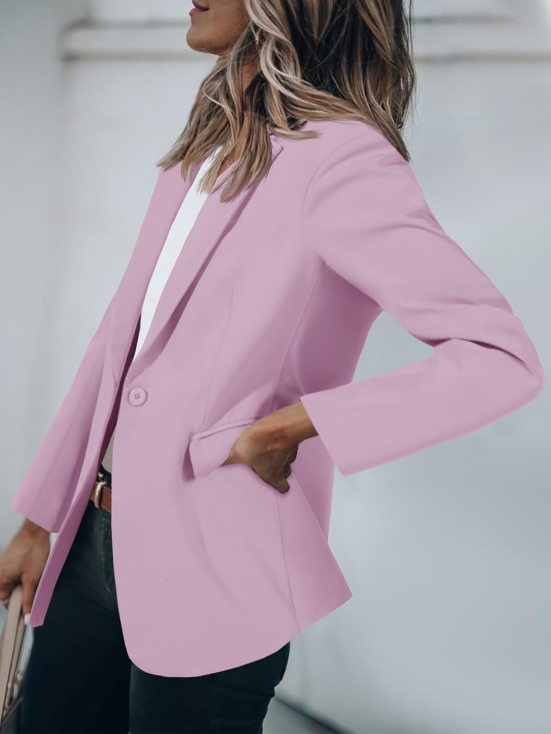 Cicy Bell Womens Casual Blazers Open Front Long Sleeve Work Office Suit Jackets Blazer - Image 3