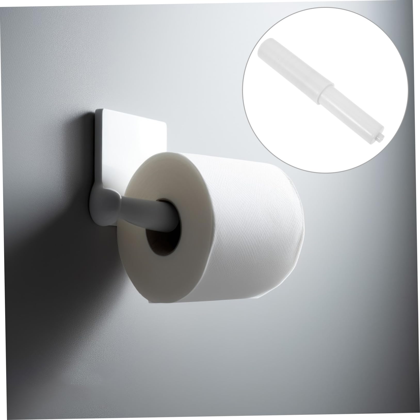 LIFKOME Supporto Porta Carta Igienica in Abs Bianco Asta Telescopica Regolabile e Design Unico Dell'asse per Bagno e Cucina Pratico senza Disordine