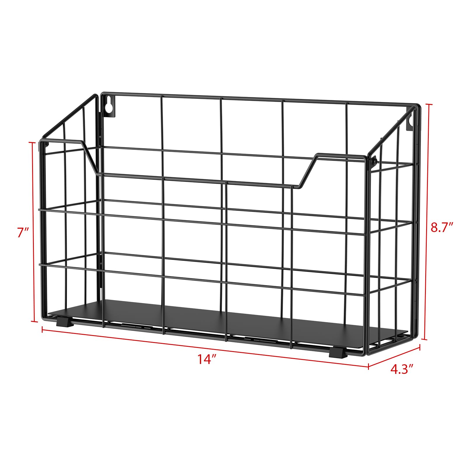 Univivi Wand-Organizer, Hängemappenhalter, Zeitschriftenhalter, Desktop-Aktenordner, Organizer für Dokumente, Papier, Post, Zuhause, Büro, 3 Stück