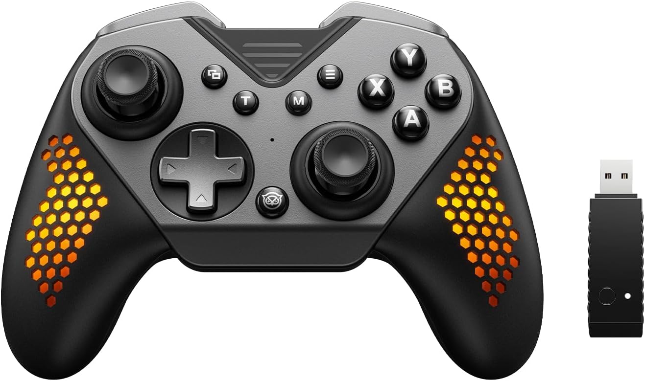 NYXI Flexi Wireless PC Controller - Hall Effect Sensing Joystick, Hall Analong Triggers, Interchangeable D-pad&Left Joystick, Adjustable Turbo/Vibration, Mppable Back Buttons for PC/Switch/iOS/Android