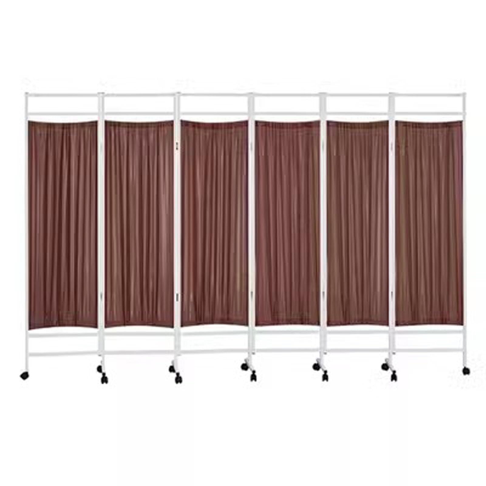 Paravent de séparation de pièce amovible et cloison mobile marron 6 panneaux