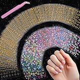 60 Sheets Cute Nail Stickers for Nail Art Design, Gold & Flower Nail Stickers for Women Girls, Deco Beauty Stickers Decals Strips Accessories