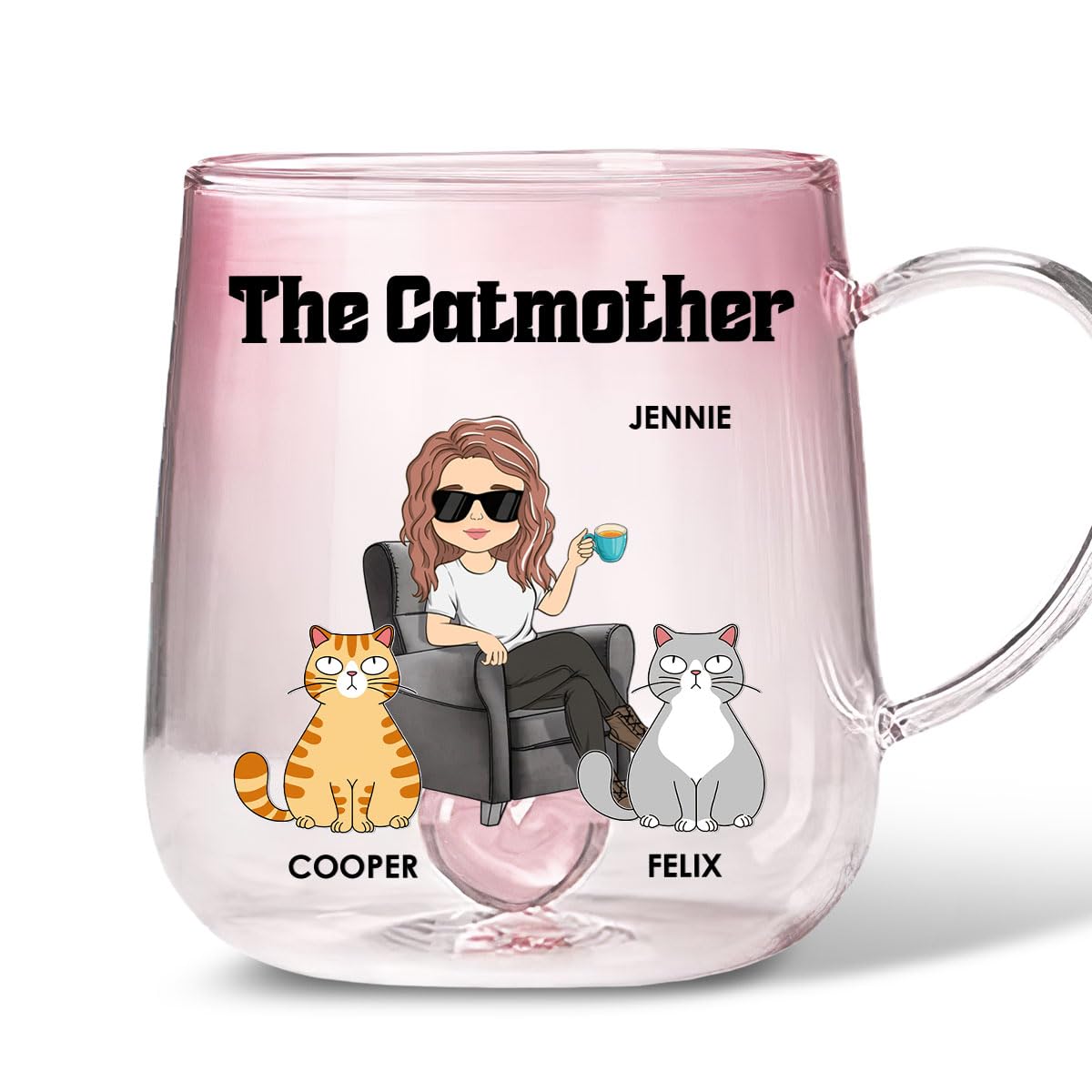 Amazon.com: Wrappiness The Catmother Personalized Pink Gradient