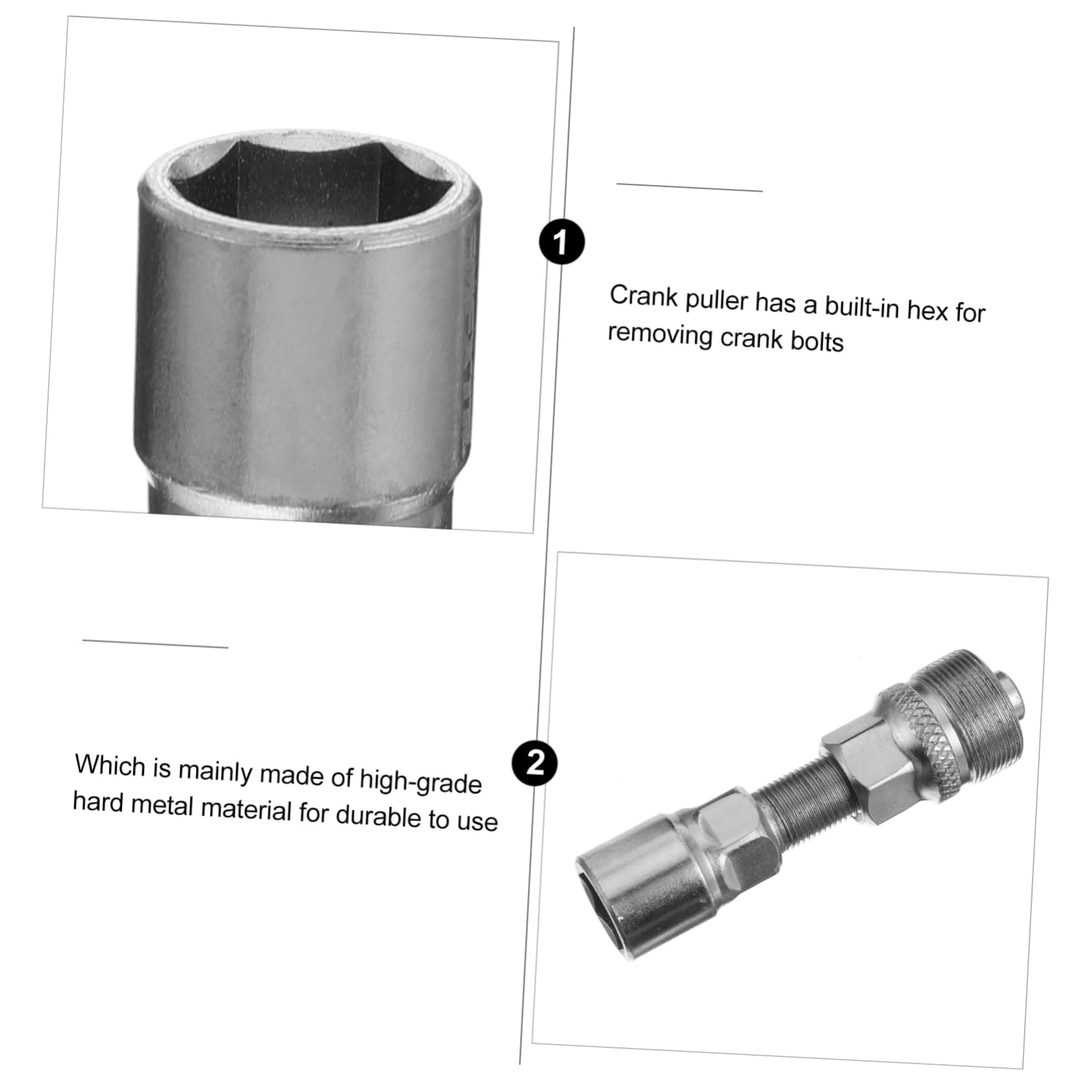 HANABASS Extractor de Bielas de Bicicleta de Herramienta con Cabeza Desmontable para Reparación de Cigueñales Compatible con Bielas de Cuadrante y Estriado