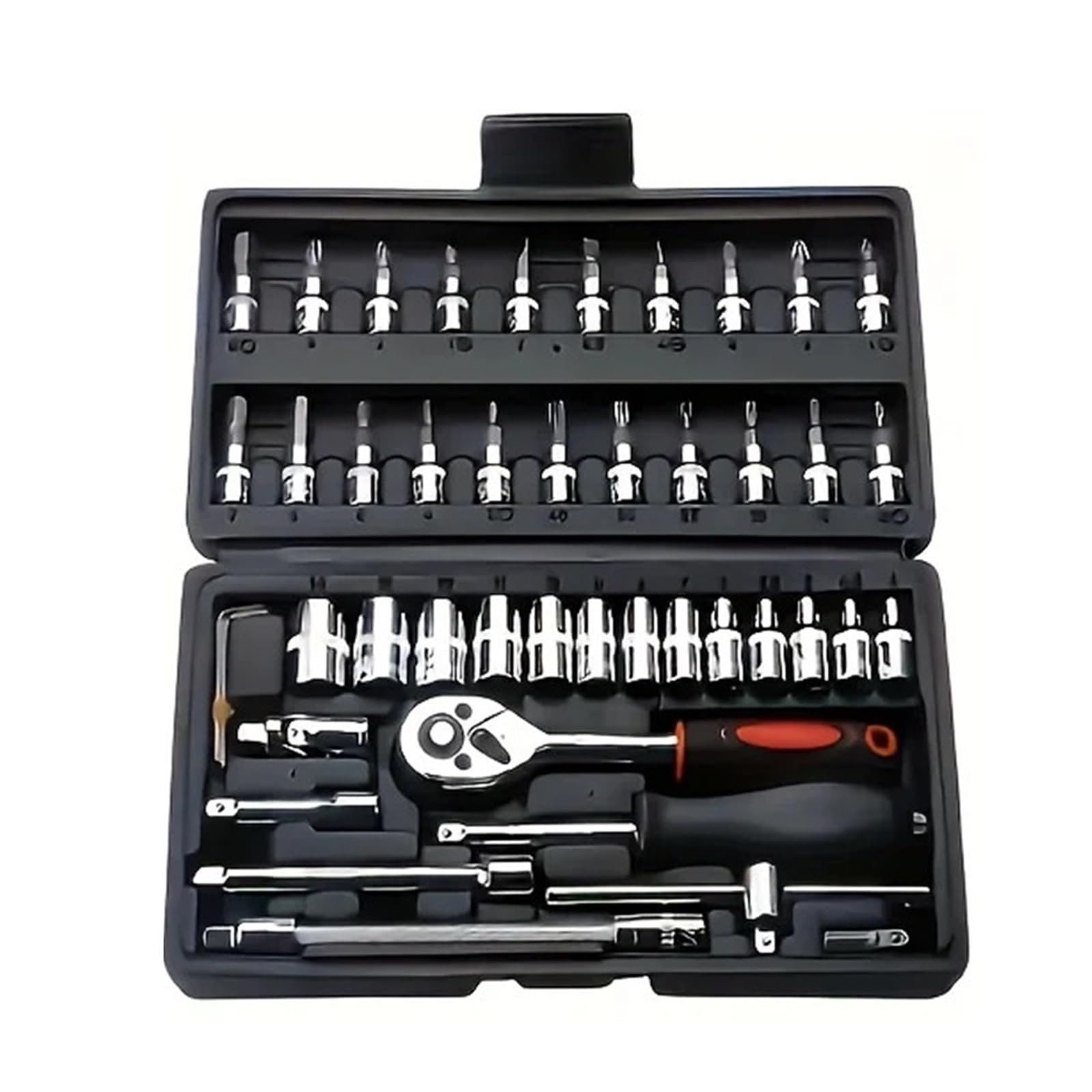 Khfgdhg 46Pcs Auto Mechanical Repair Tool Set Multifunctional With Socket Wrench And Ratchet Set Diy Auto Repair Mechanical Toolkit(46Pcs)