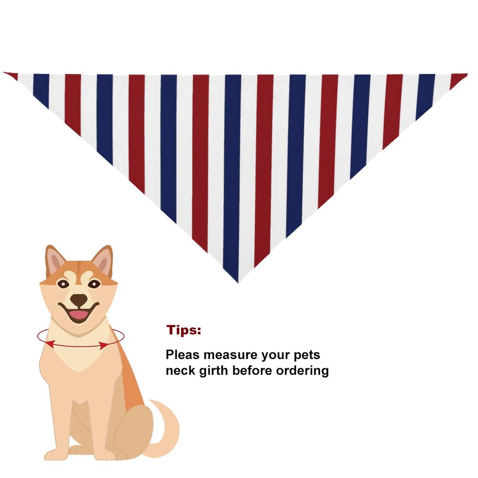 Amazon.co.jp: 赤、白、青のストライプ 犬 バンダナかわいい ペット