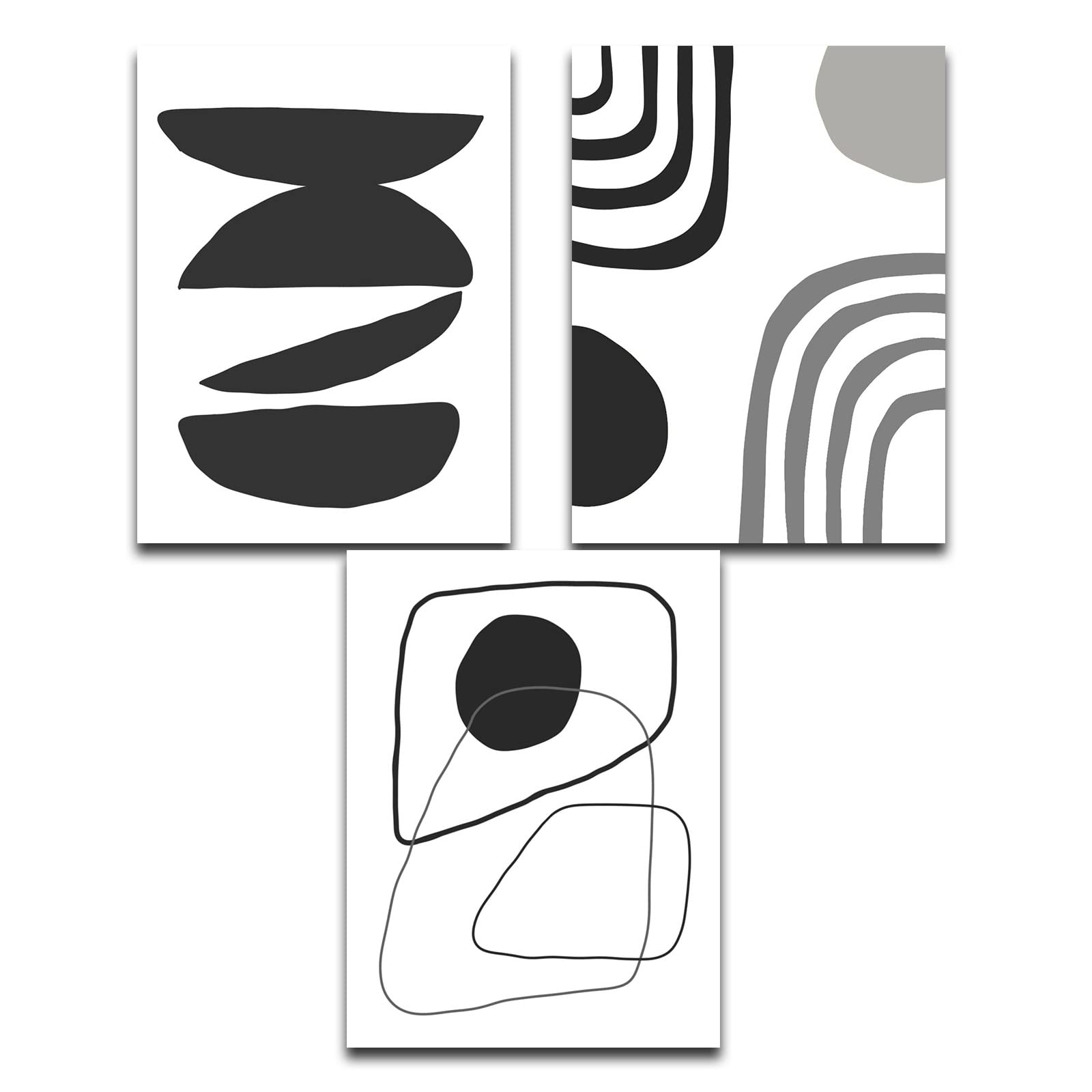 Sarah Duke Juego de 3 pósteres bohemios de pared en blanco y negro, para salón, dormitorio, decoración de pared, sin marco (50 x 70 cm)