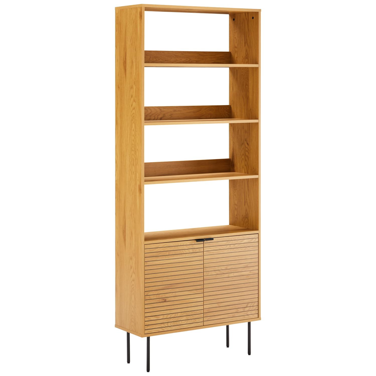 Happy Garden Libreria in Legno STINNA, 4 Ripiani, 2 Ante, Fino a 20 kg per ripiano, Perfetta per organizzare i Vostri Oggetti con Stile