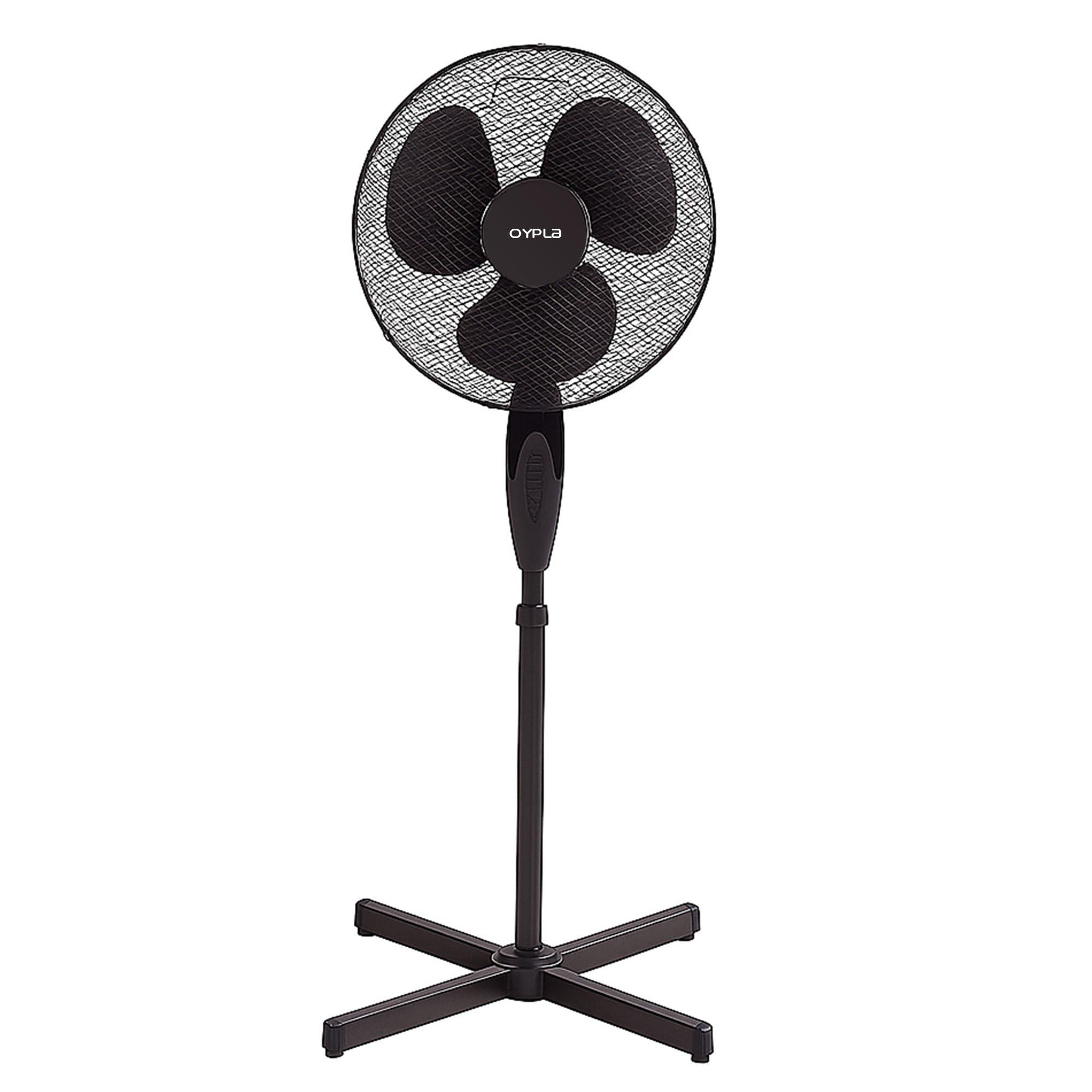 Oypla Electrical 16" Oscillating Black Extendable Free Standing Tower Pedestal Cooling Fan