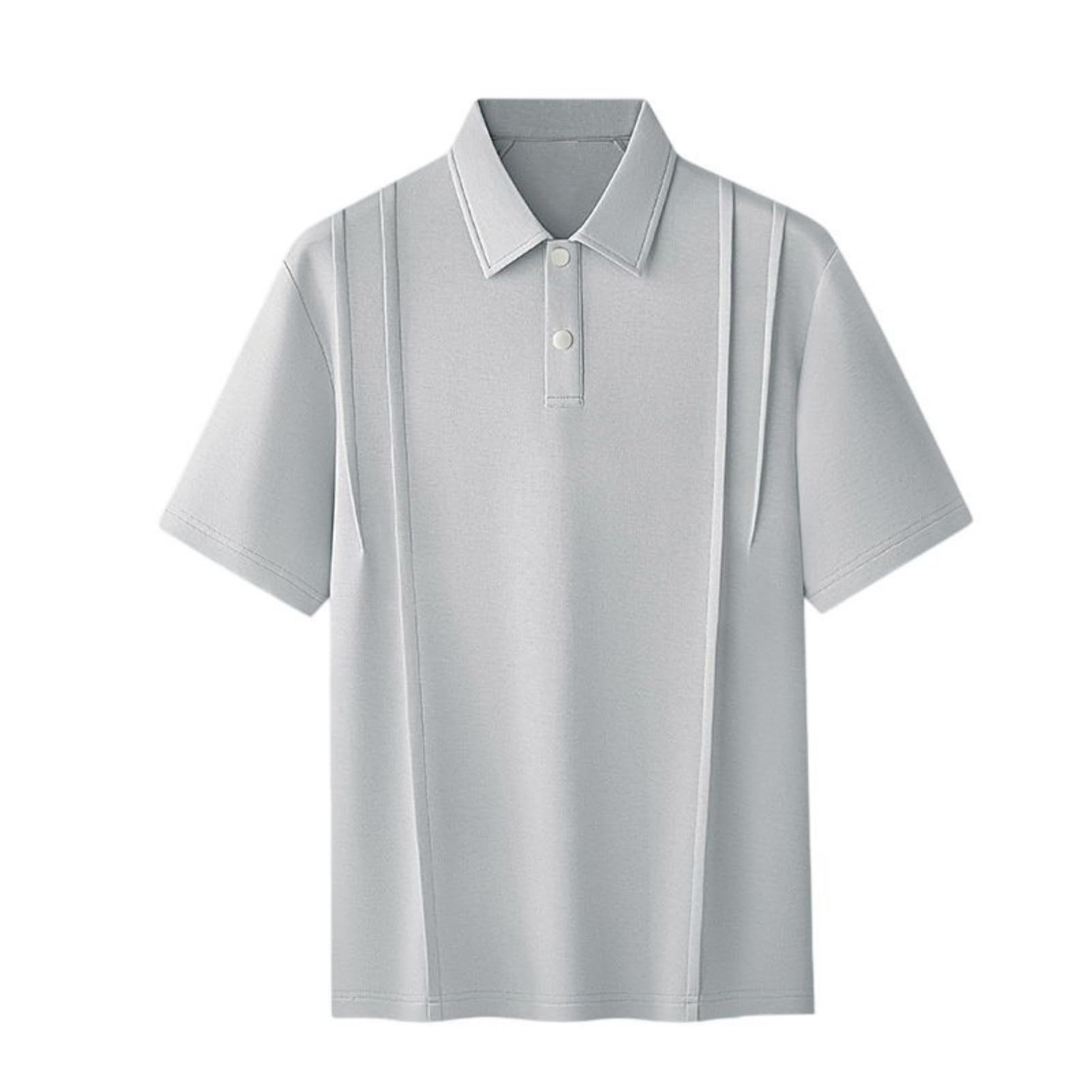 Polo de manga corta para hombre, mezcla de modal americano, ajuste holgado, para oficina, viajes, uso diario