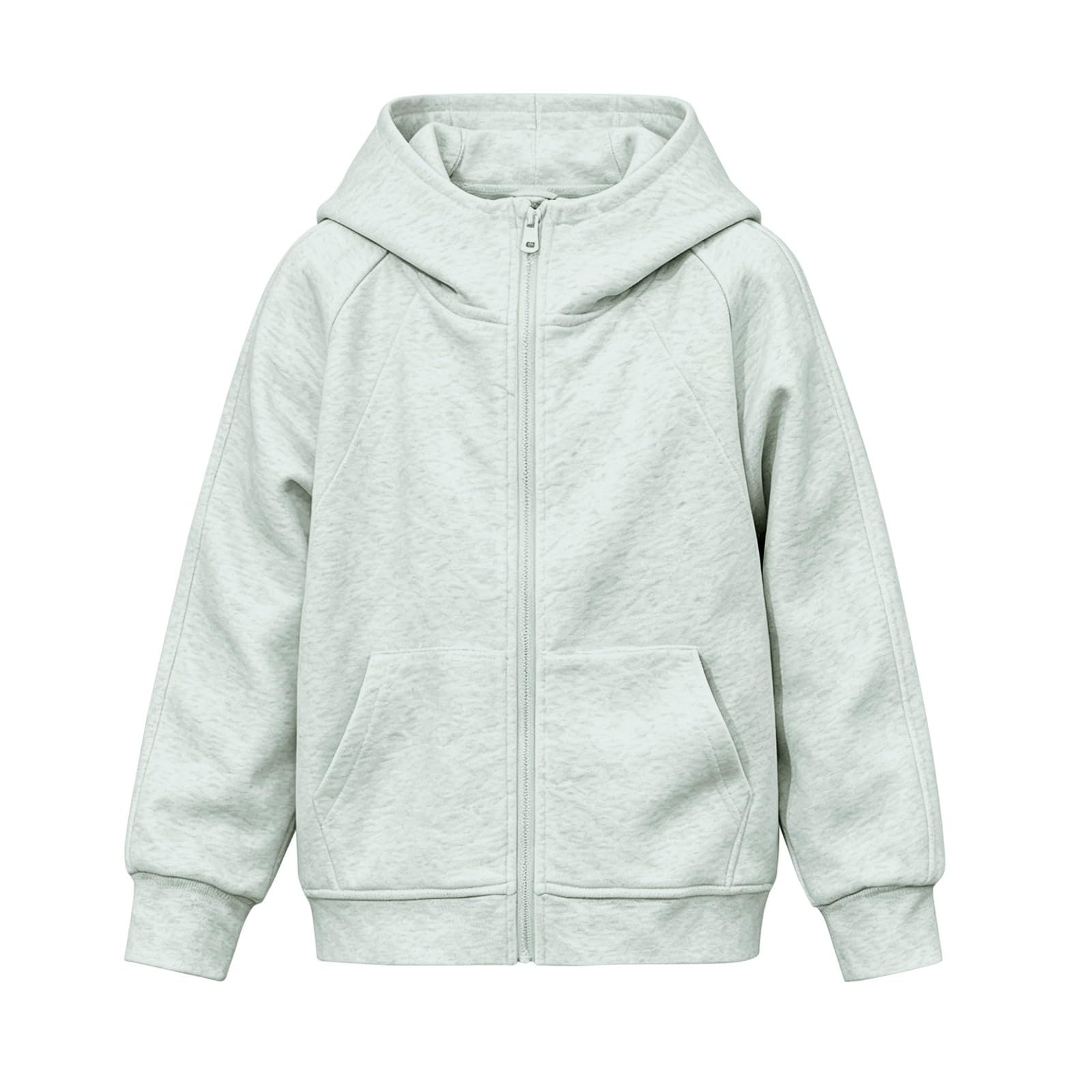 Kinder-Kapuzenpullover mit Reißverschluss, einfarbig