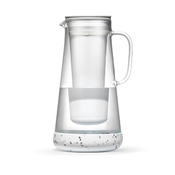 LifeStraw Home Pitcher Glass and Base 7 Cup with Replacement Microfilter Filter for Bacteria, Parasites and 30+ Contaminants
