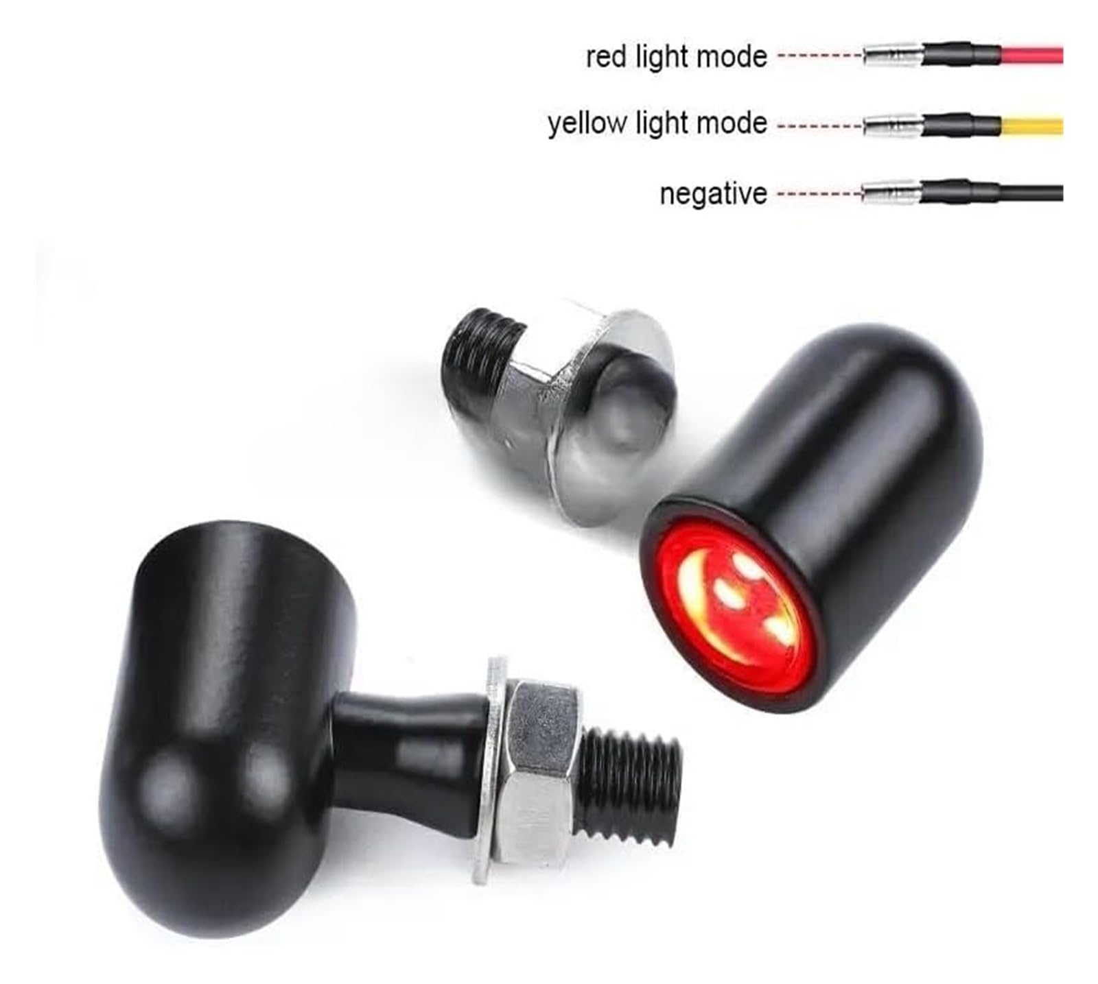 Indicatore Direzione Anteriore per Yamaha Indicatori di Direzione A 4 LED, Luce Posteriore, Freno, Diurna, Lampeggiante(2pcs Amber White)