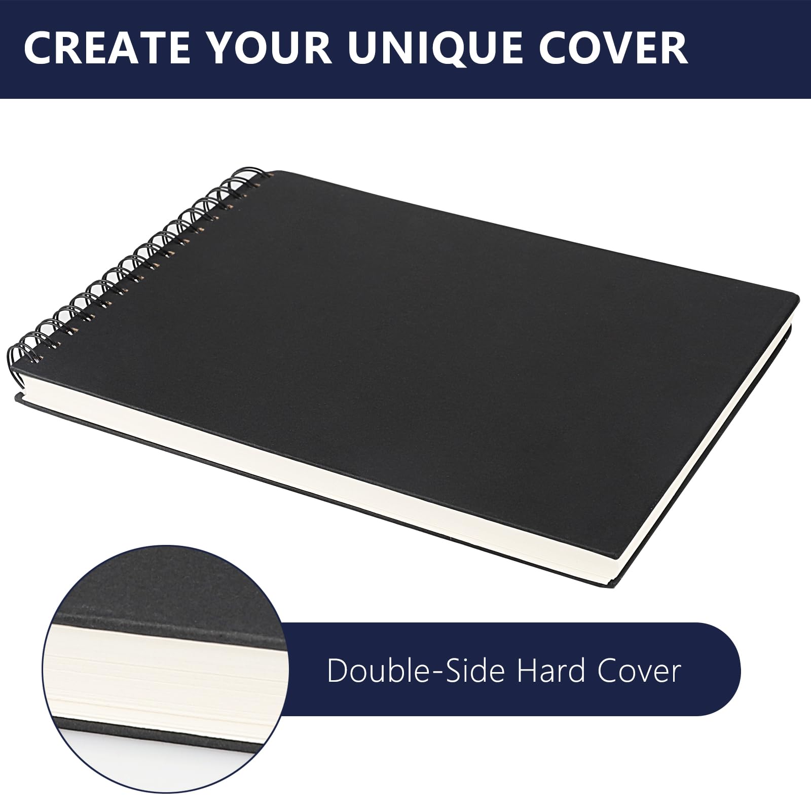 120 Páginas 60 Hojas Cuadernos de Bocetos A4, 160gsm Bloc de Dibujo A4, Cuaderno de Dibujo DIY Libros de Visitas para Escribir Dibujo Adecuado para Lápiz Acuarela Dibujo Escritura Artistas, 01
