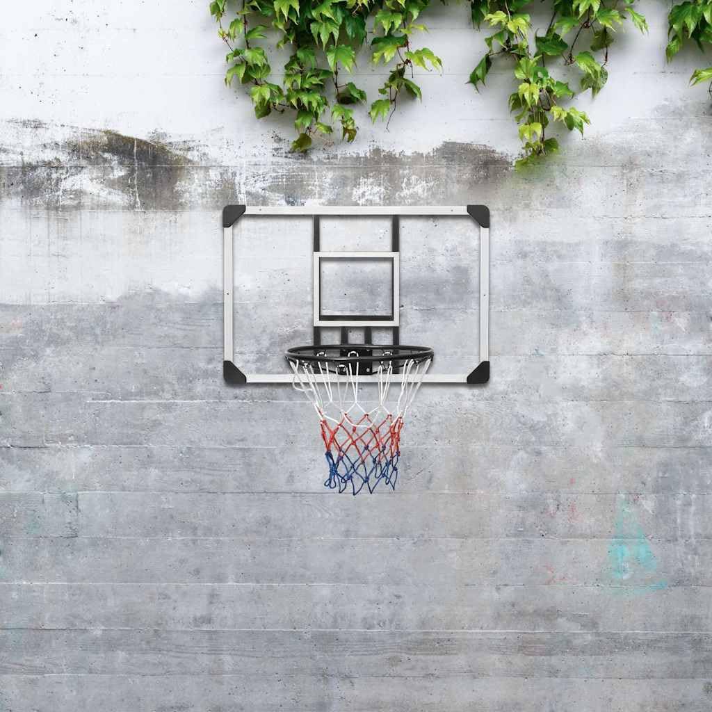 Canestro da basket trasparente, 71 x 45 x 2,5 cm, in policarbonato