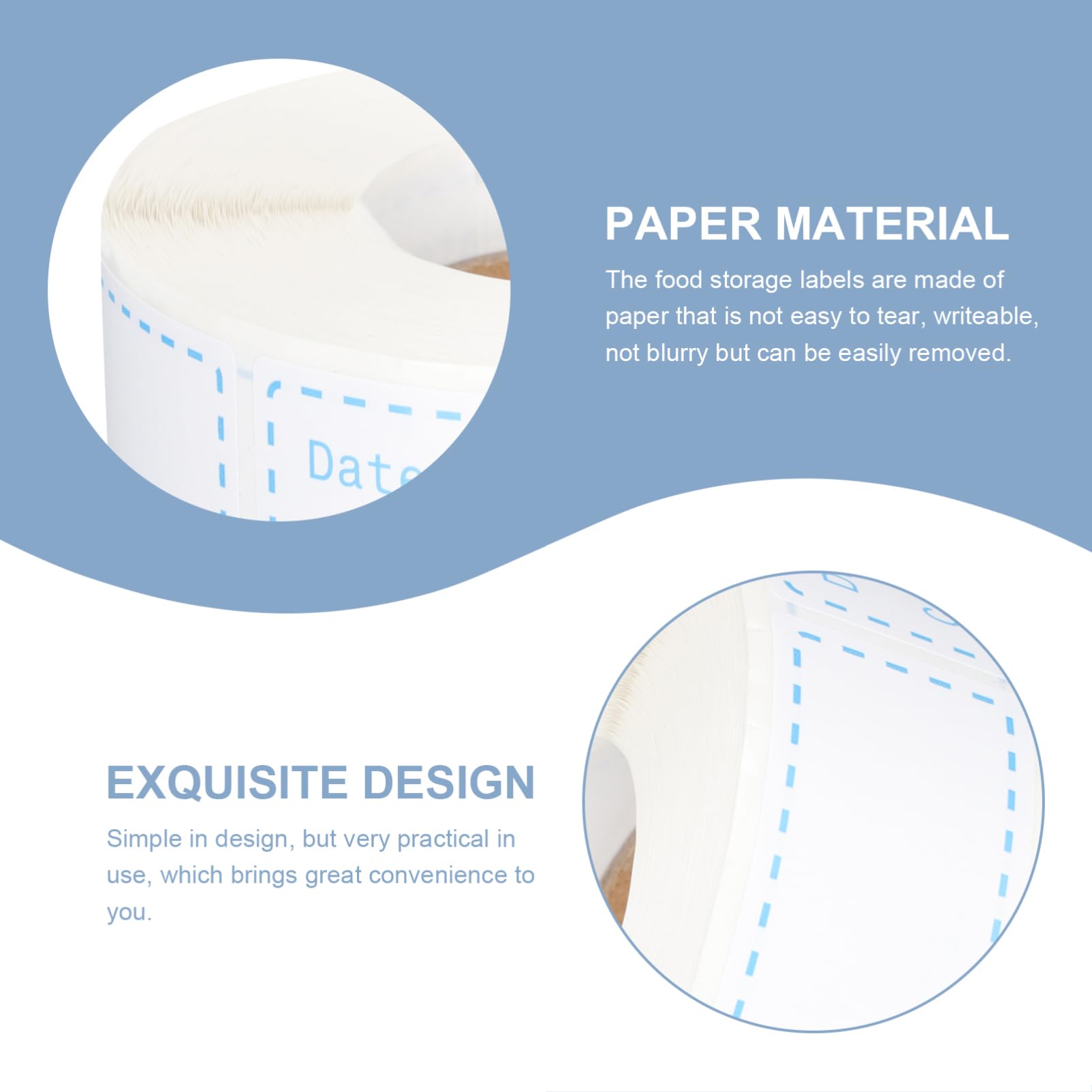 Lot De 3 Rouleaux Détiquettes Alimentaires Amovibles pour La Conservation des Aliments Autocollants Adhésifs pour Conteneurs Et Bocaux 2 Rouleaux X 3