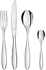 Alessi SG38S24M Mami - Besteckgarnitur bestehend aus sechs Tafellöffeln sechs Tafelgabeln sechs Tafelmessern Zylinderblock sechs Kaffeelöffeln aus Edelstahl 18/10