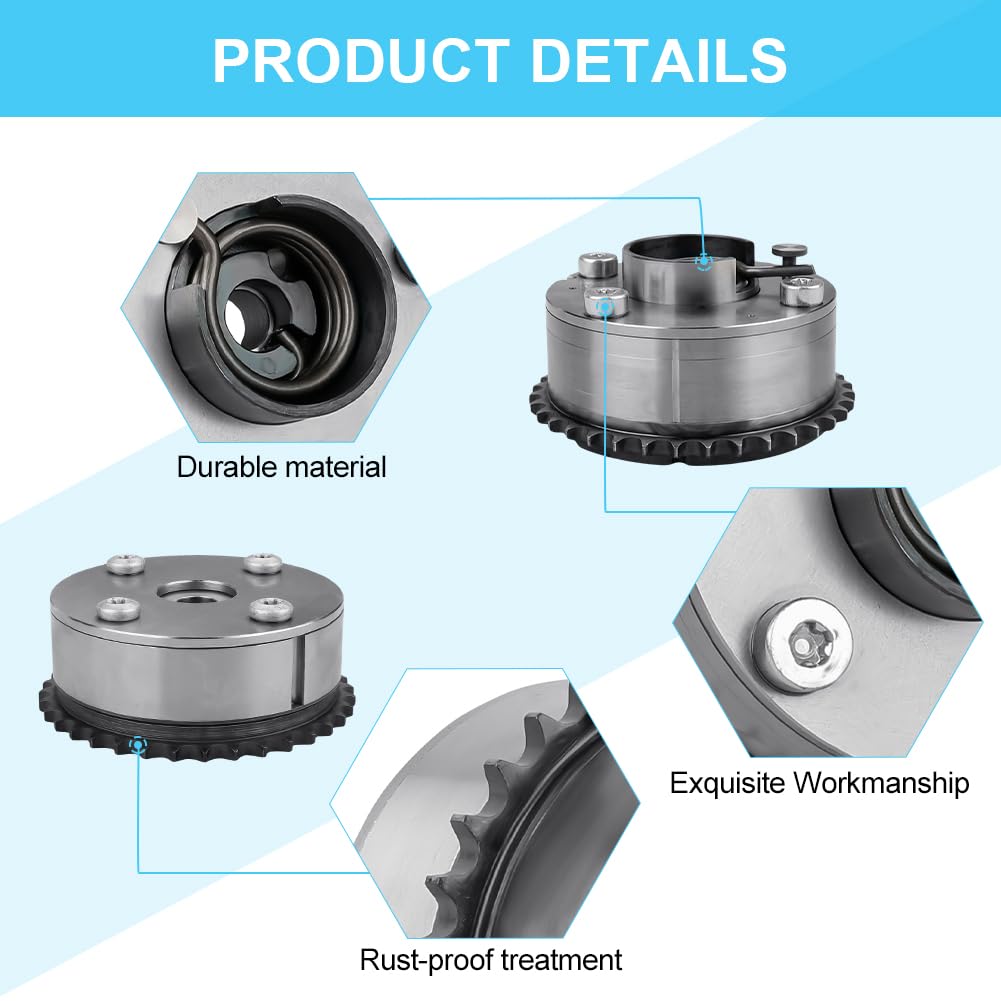 JDMON Engine Timing Camshaft VVT Gear Cam Phaser Replacement for 13070-37010 13070-0T011 Compatible with Pontiac Vibe, Scion XD, Toyota Corolla, Matrix, Prius, Prius Plug-In, Prius V 2008-2015 L4 1.8L