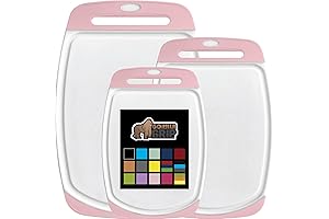 Gorilla Grip Reversible Cutting Board Set: Pink