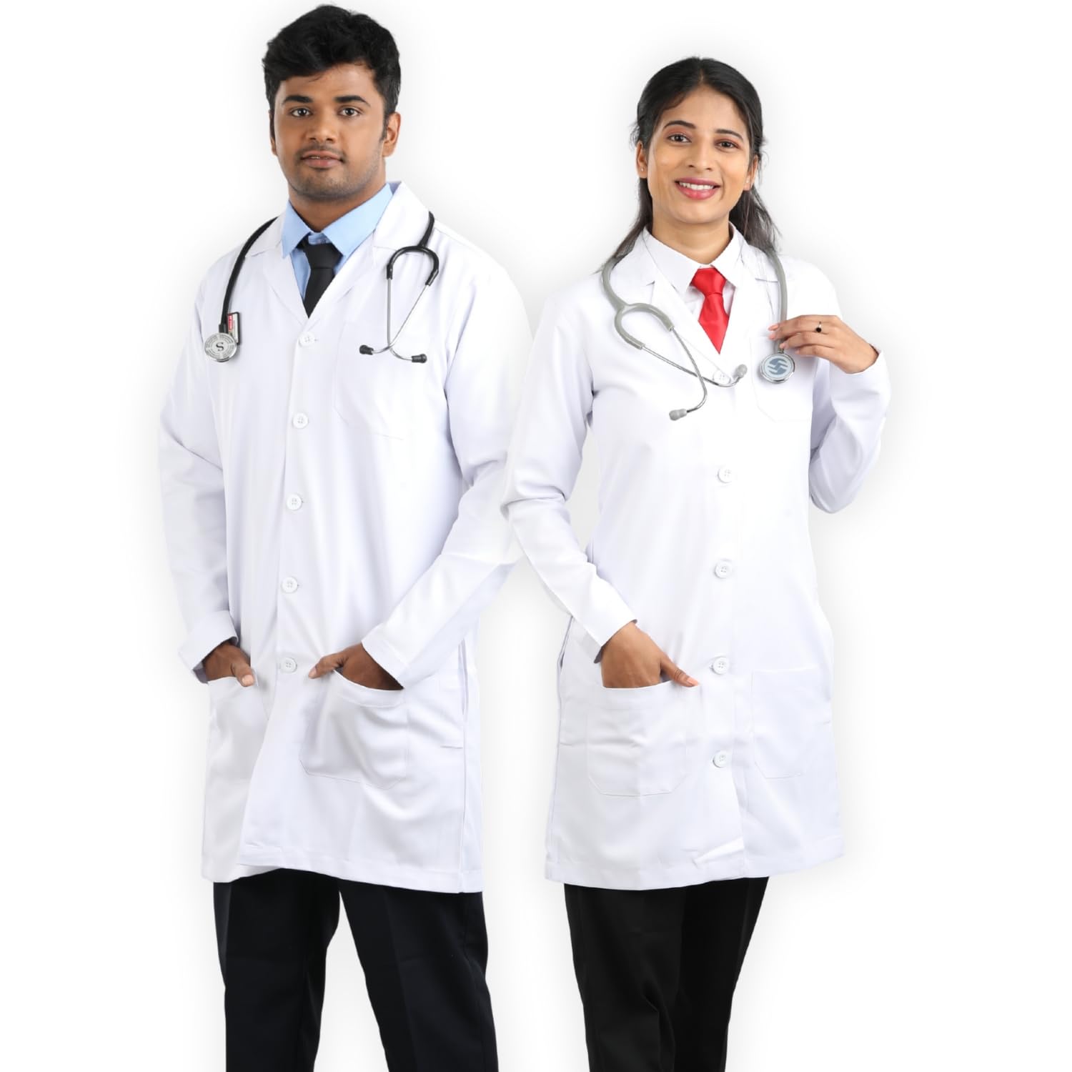 Professional Lab Coat for Women & Men|White full Sleeves Long Doctor Coat Uniform for Nurse Medical Student Laboratory, 3 Pocket,100% Polyester,Casual Fit, Anti Wrinkle,Durable-image-20