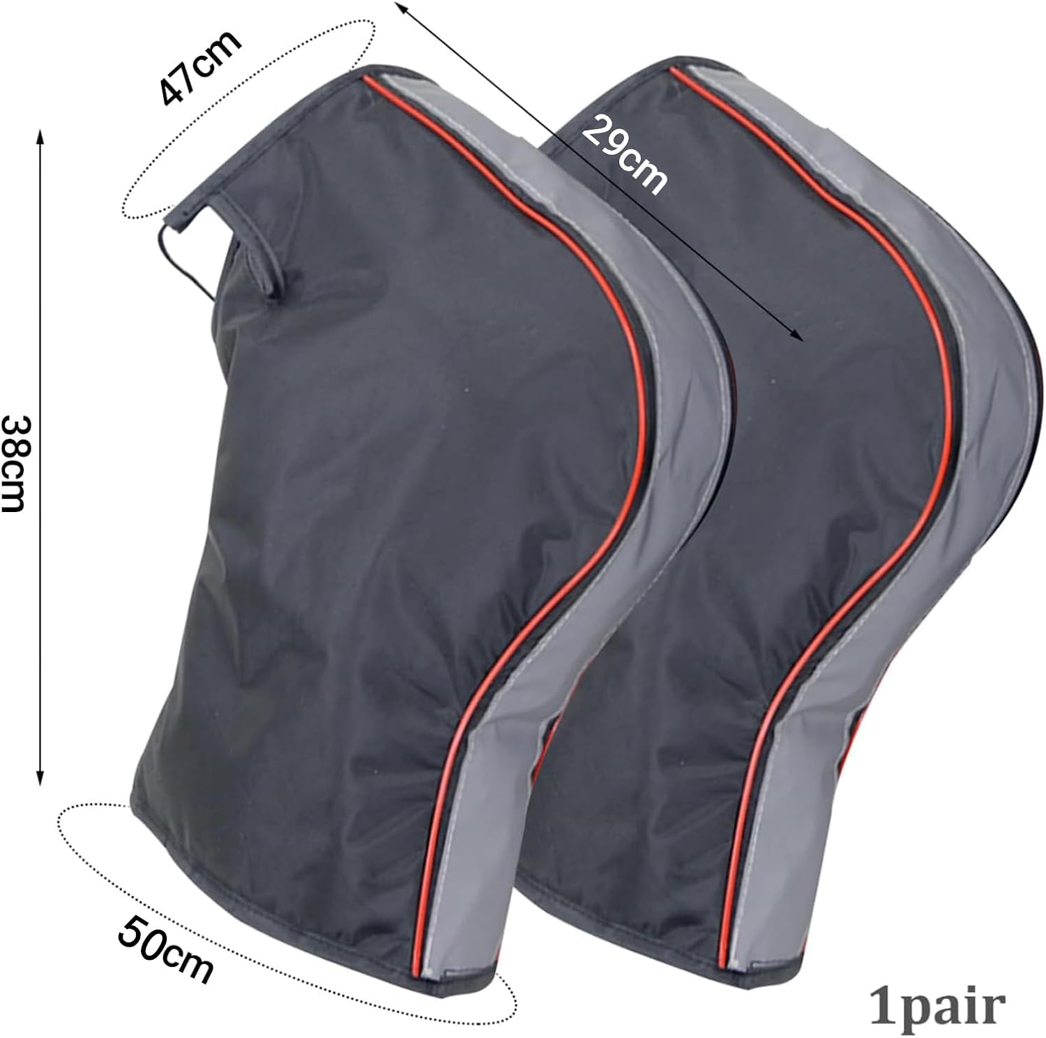 CAINCAY Guanti da manubrio per moto, con strisce riflettenti e peluche, caldi manicotti invernali, termici, antivento, per moto e scooter