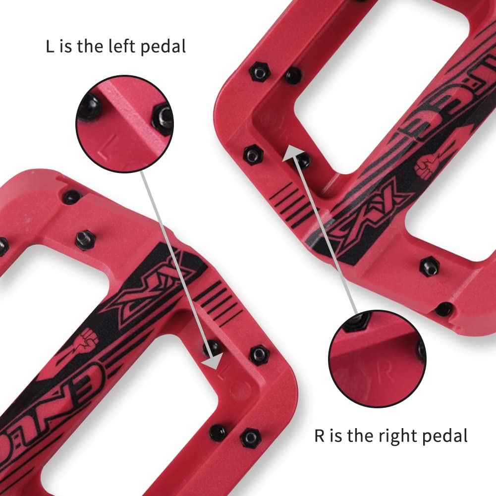 Pedali MTB Postato di Mountain Bike Anti-Vibrazione Anti-Skid Lightweight Nylon Fibre Bicycle Board Pedali Flat MTB