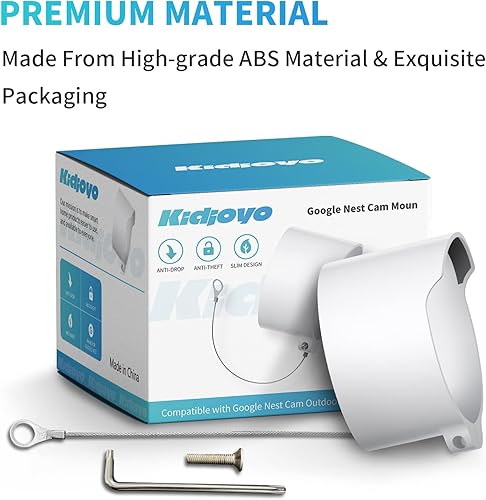 Miniatura 6 de Soporte antirrobo para Google Nest Cam (batería), funda protectora impermeable para cámara con cable de cadena de seguridad, accesorios de bloqueo