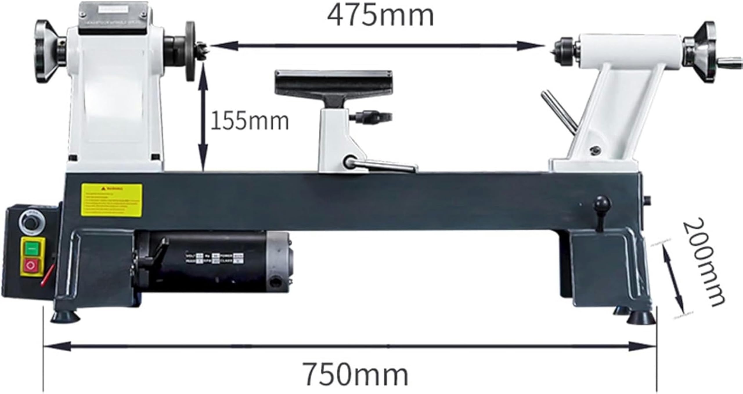 Mini Torno de Metal de 29,5x7,87 Pulgadas, máquina CNC de 900W for carpintería, Torno Multifuncional de 3 velocidades de Velocidad Variable Continua 650-1450/1250-2850/1650-3800RPM