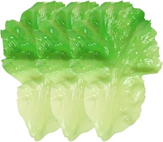 LUOZZY 3Pcs Fake Lettuce Leaves Lifelike Plastic Fake Green Vegetable Models for Photography Props Kitchen Decor and Farmhouse Display