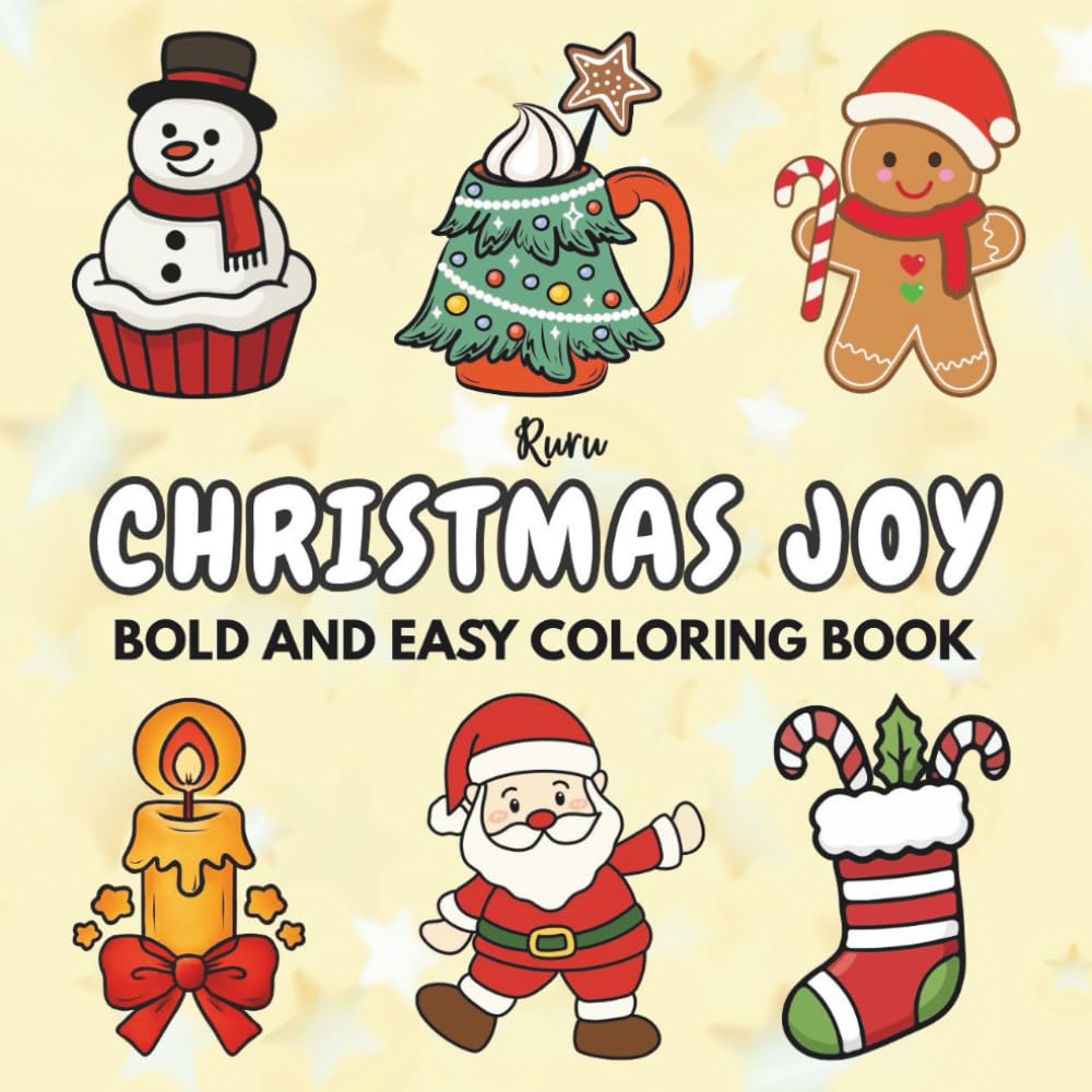 Christmas Joy: Bold & Easy Coloring Book for Relaxing Holiday Fun