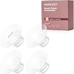 Momcozy M5 Smart App Control Hands Free Breast Pump, Double Wearable Breast Pump of Baby Mouth Double-Sealed Flange with 3 Modes & 9 Levels, Electric Pump Portable - 24mm, 2 Pack, Gray