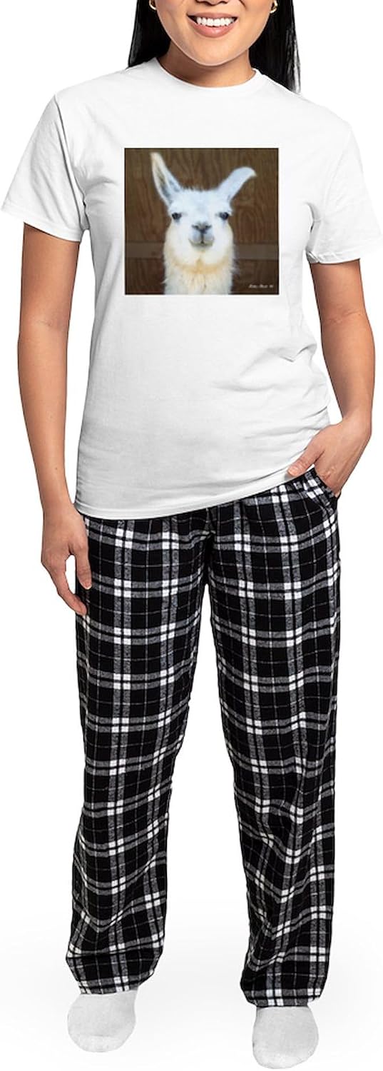 CafePress Llama Pajamas Women's Novelty Cotton Pajama Set, Comfortable PJ Sleepwear