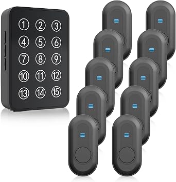 Wireless Panic Button (10 Waterproof Call Button & 1 Receiver)