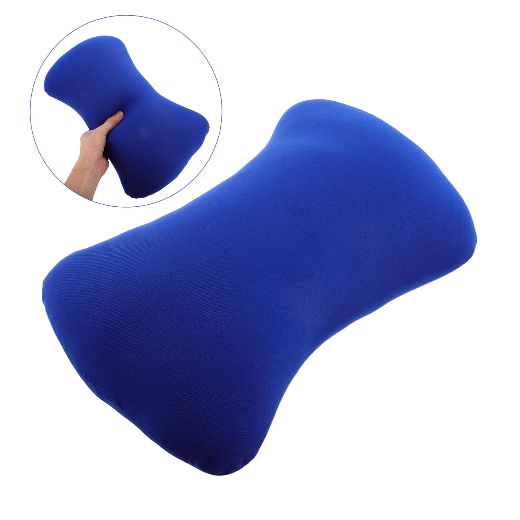 Mikikit Almohada Cuello de Espuma Ligera Forma de Hueso, Portátil y Mini, Adecuado para Camping al Aire Libre y Viajes, Fabricada en Poliéster Spandex Azul