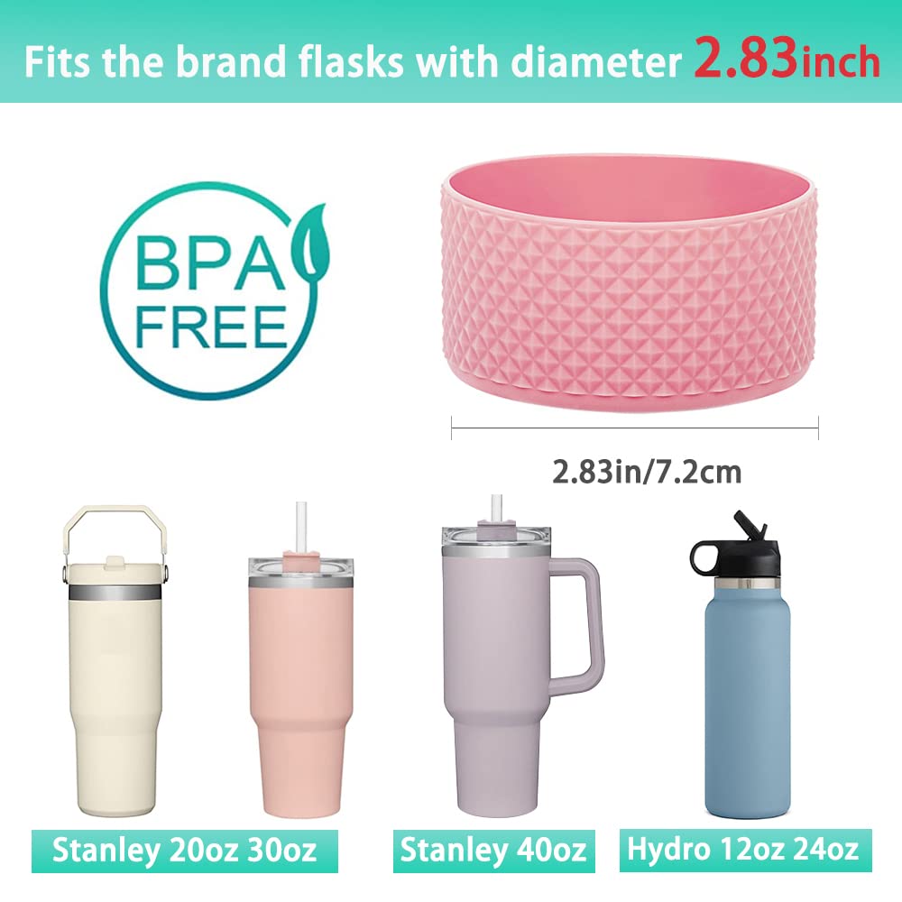 ZYBIDEAL Silicone Boot For Stanley 40oz Tumbler – Protective Bottom Cover With Handle & Straw Caps