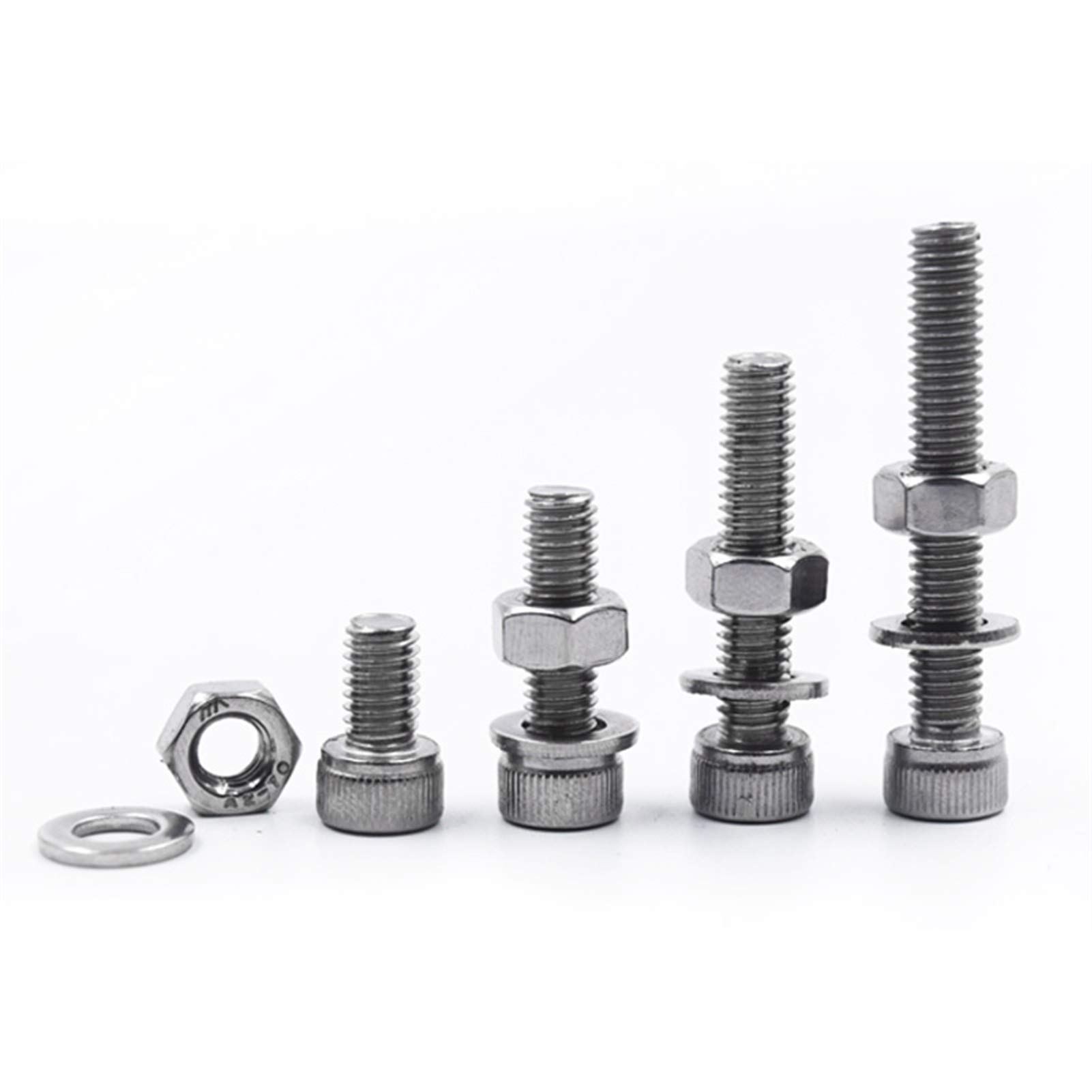 1set Taza Cabeza Allen Perno hexódito Tapa Torre Redondo Tornillo y Tuerca Kit de Surtido Conjunto M2 M3 M4 304 Set de Acero Inoxidable 1220 PCS (tamaño : 304 912 1220)